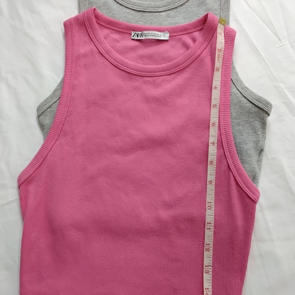 Zara Wome'sPink and Gray Sleeveless Tops Set 2 - Picture 5 of 6